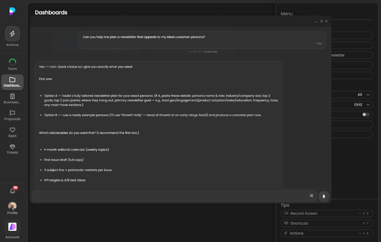 Brendan in full-screen mode