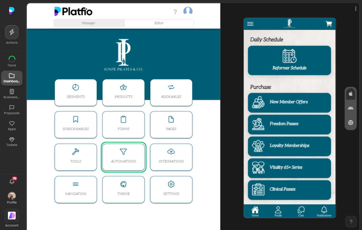Automation builder entry