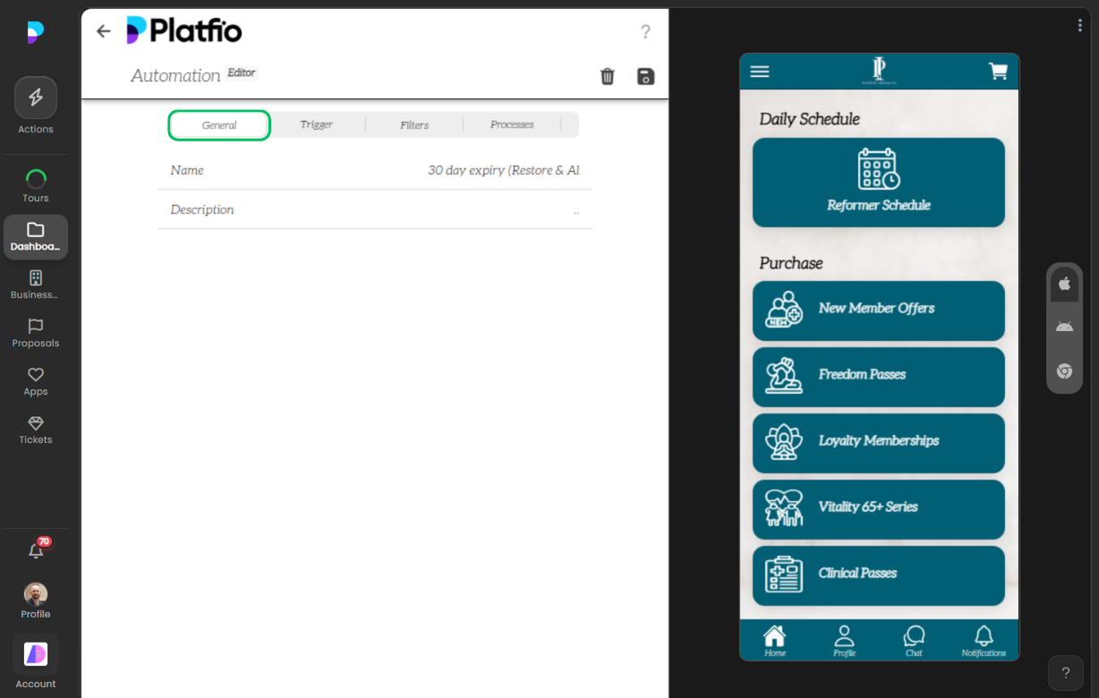 General workflow settings