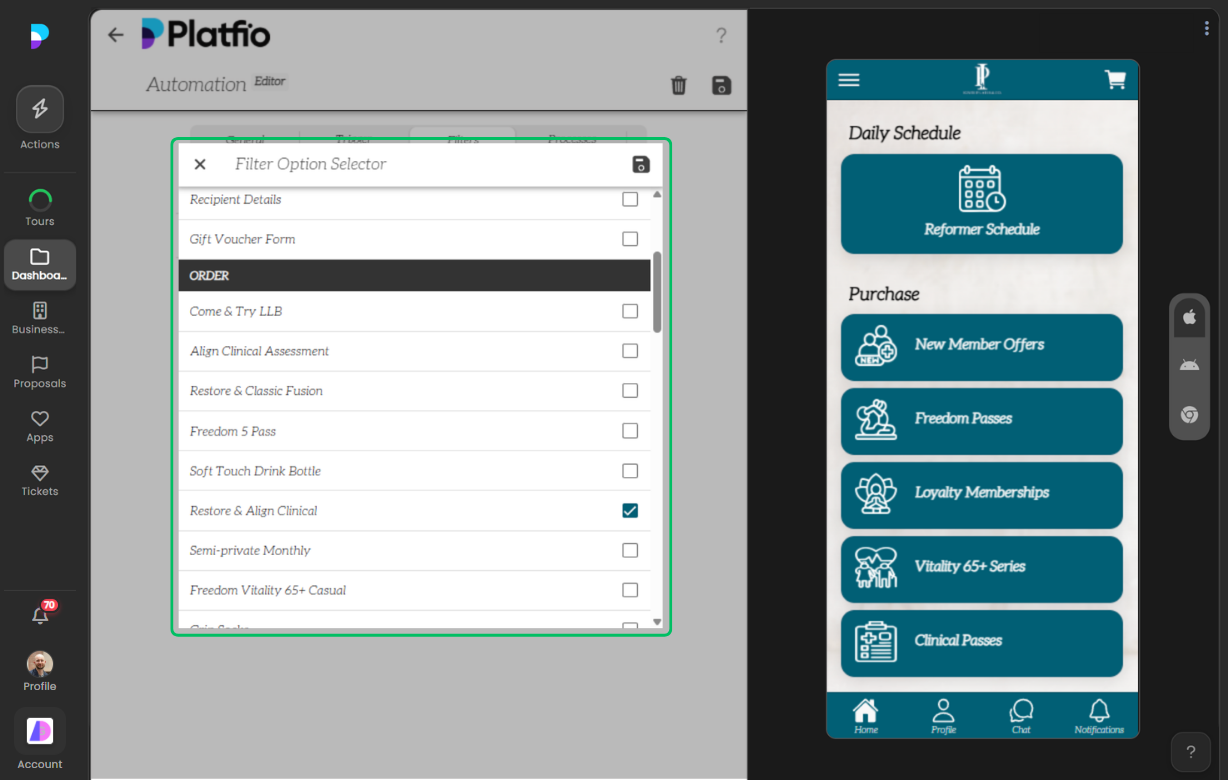 Advanced filter layering