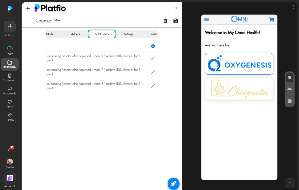 Subtracters screenshot