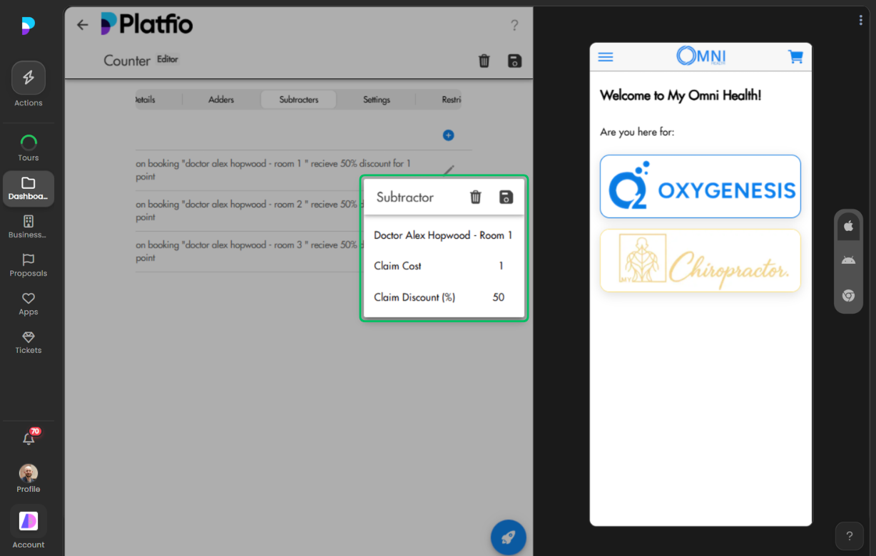 Subtracters screenshot