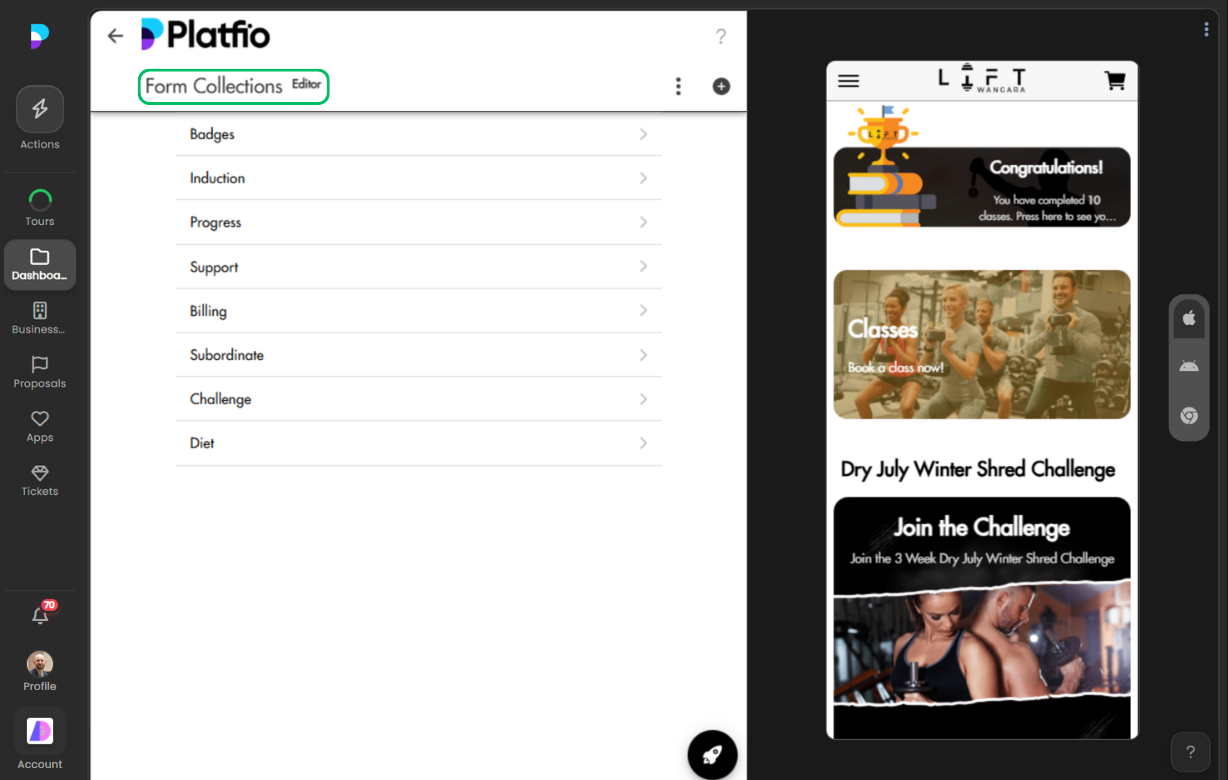 Collections screenshot