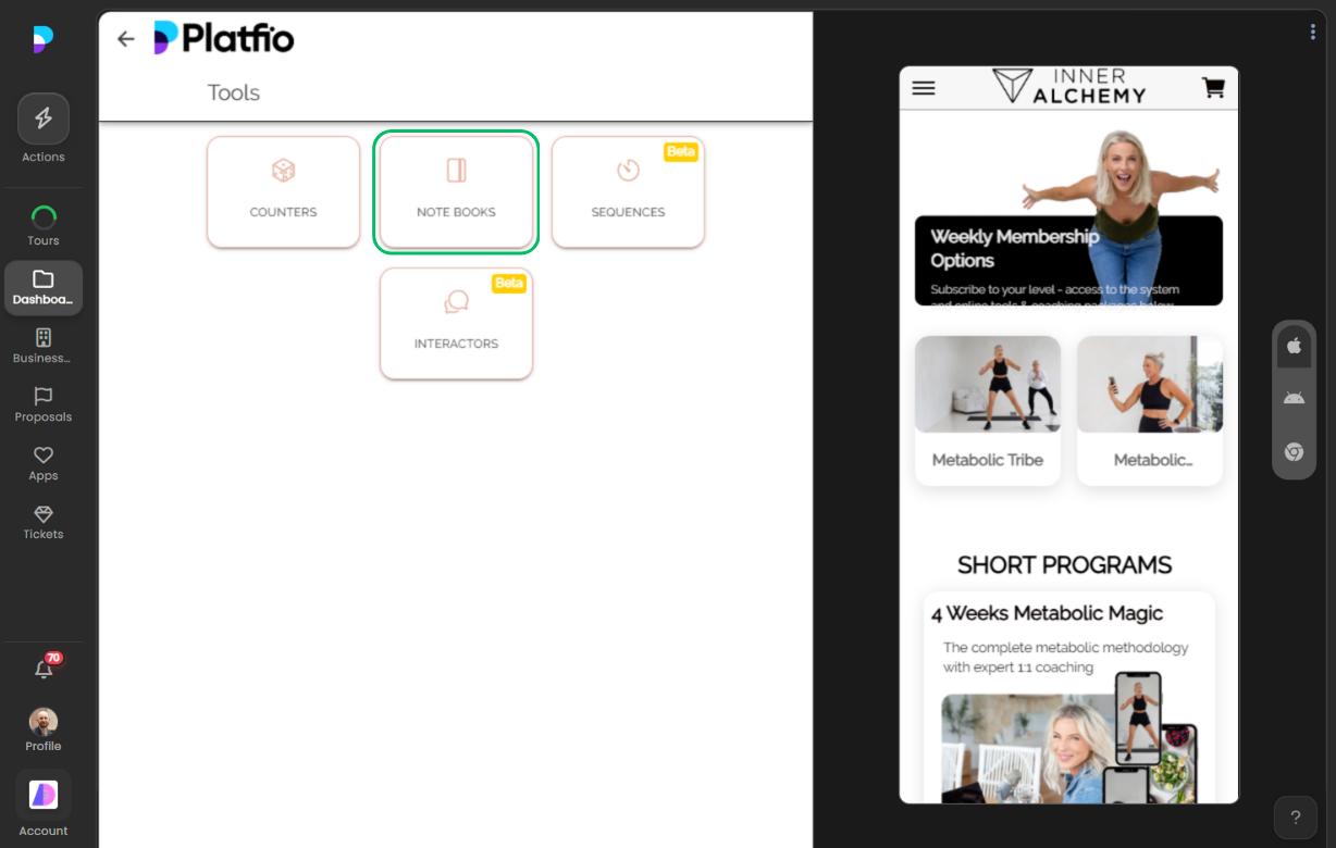 Notebooks screenshot