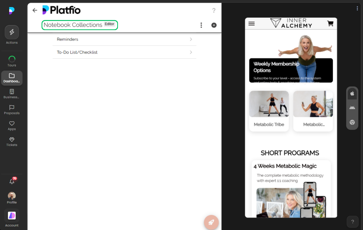 Collections screenshot