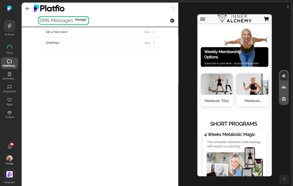 SMS targeting and campaign configuration