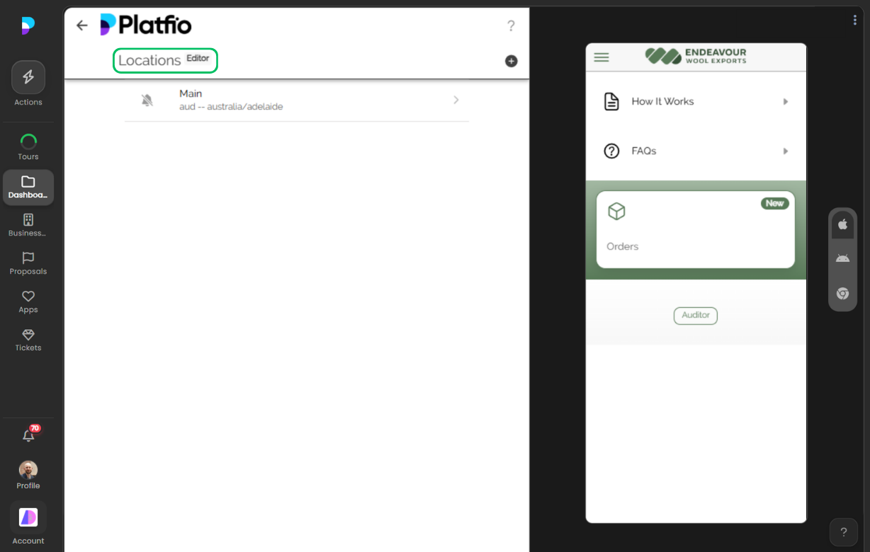Locations screenshot