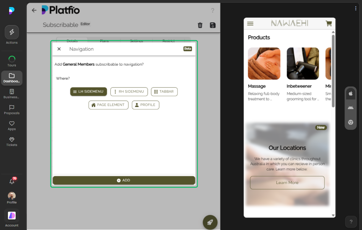 Navigation screenshot