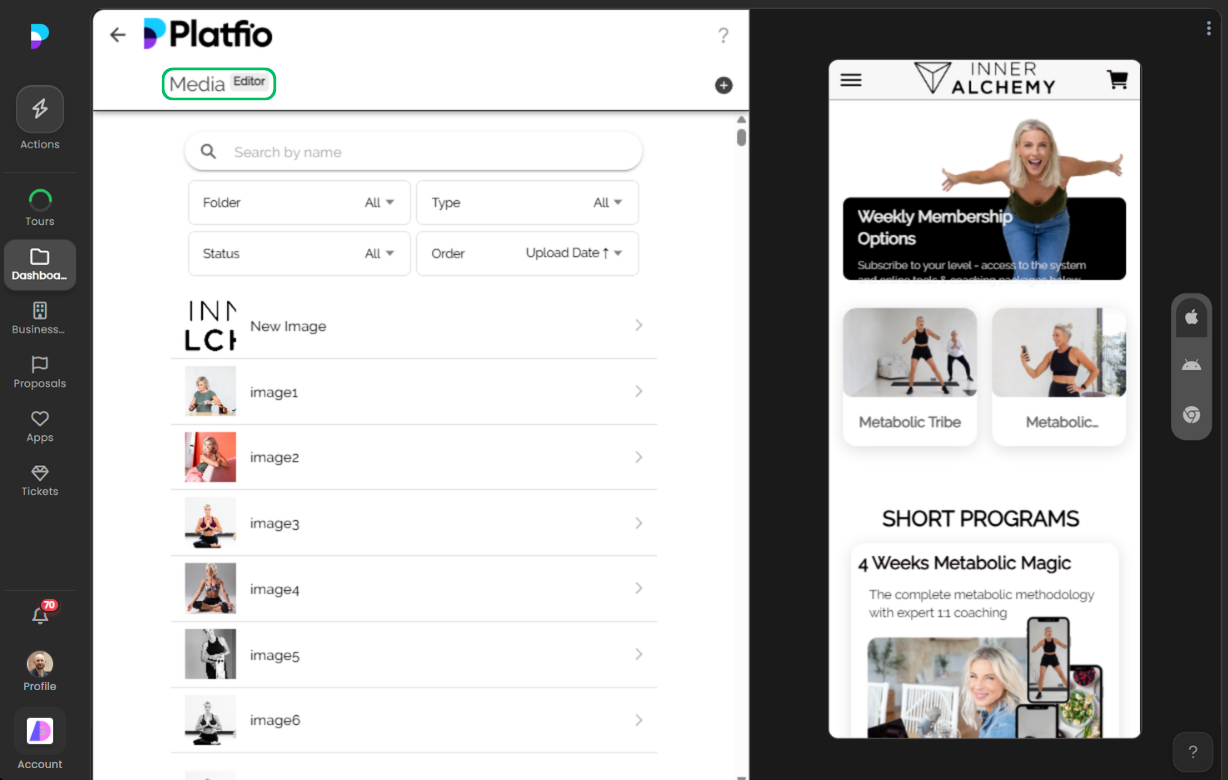 Media editor screenshot