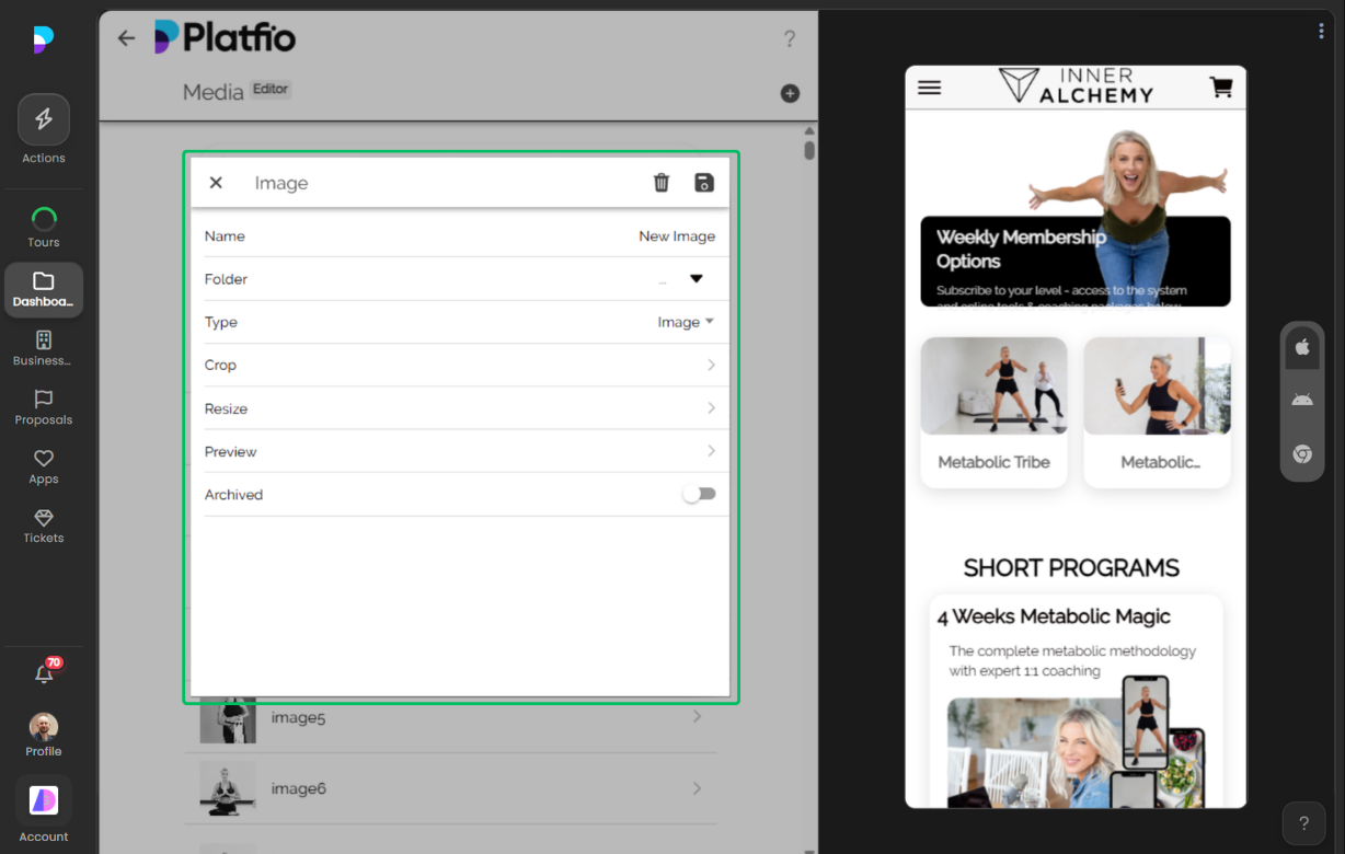 Media editor screenshot