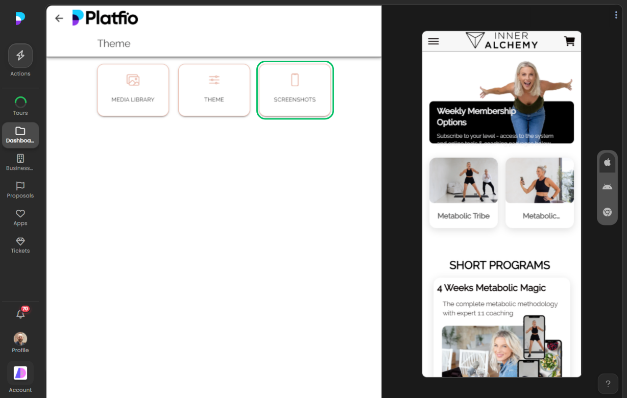 Screenshots screenshot