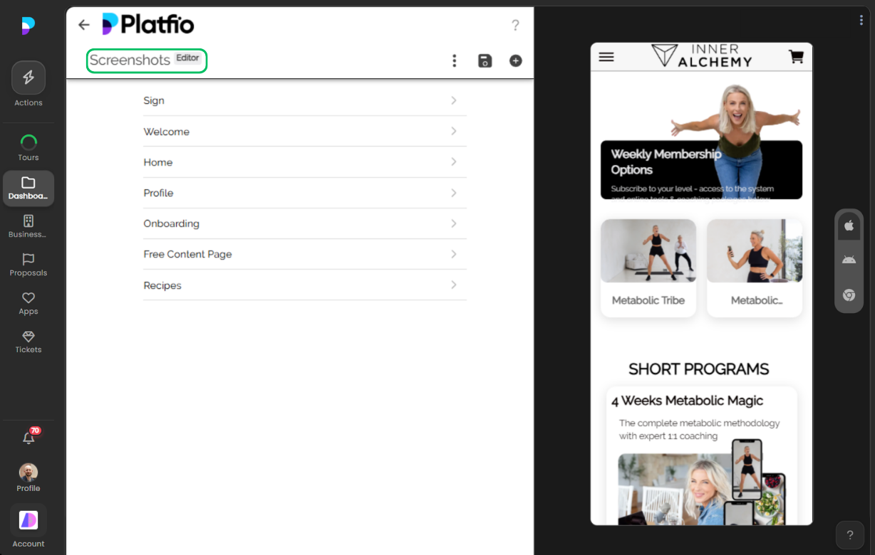 Screenshots editor screenshot
