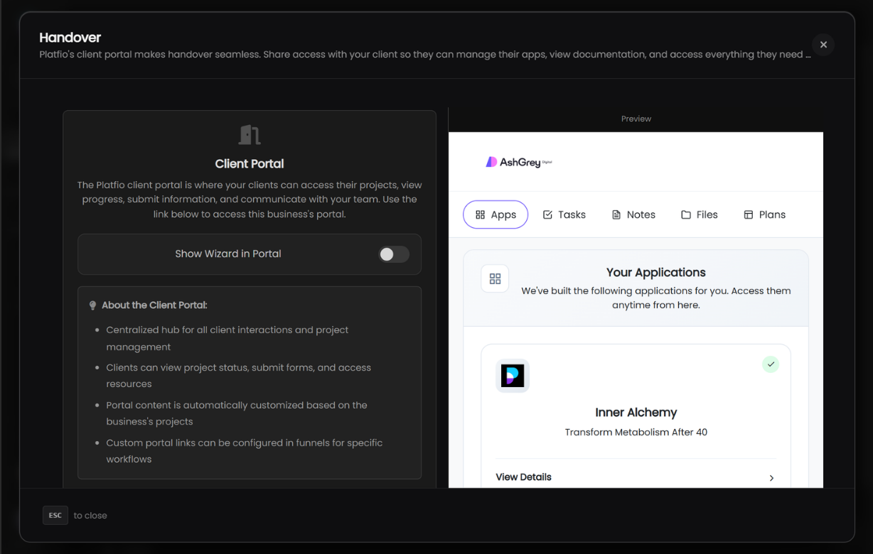 Client Portal screenshot
