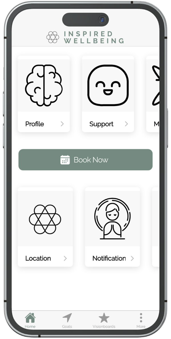Counters Inspired Wellbeing Home page iOS